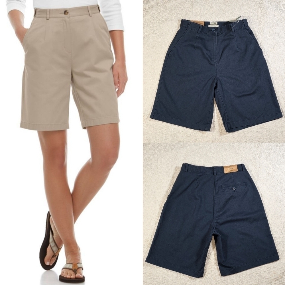 NWT L.L. Bean Wrinkle-Free Bayside, Ultra High-Rise Hidden Comfort Waist Shorts